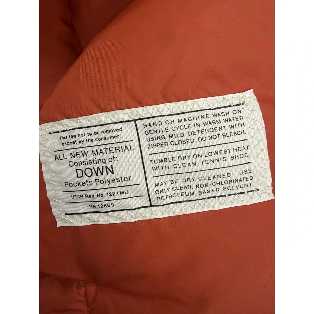 Vintage ROYAL DOWN VEST ORANGE MADE IN U.S.A. 24 Inches